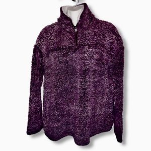 Peach Love California Fluffy Sherpa Fleece Half Zip pullover Sweatshirt